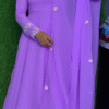 Stylish Floral Printed Designer Gown Kurti with Dupatta - Image 5